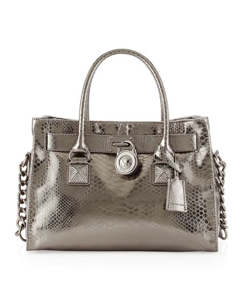 michael kors gunmetal handbag sale|michael kors silver satchel handbag.